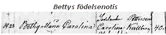 Bettys födelsenotis