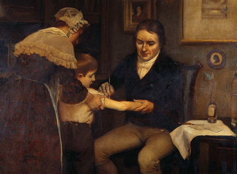 Edward Jenner utf�r sin f�rsta vaccinationen